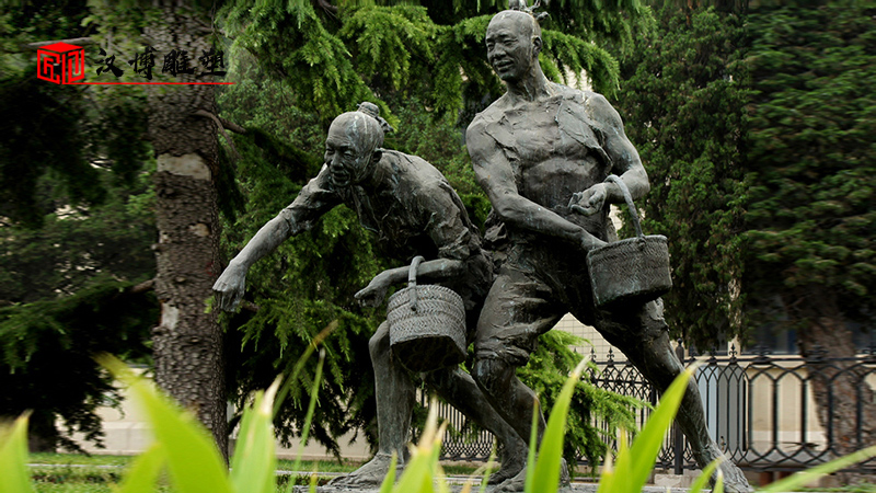 戶外大型雕塑_人物雕像定制_農耕文化銅雕_民俗文化雕像_農耕主題銅雕