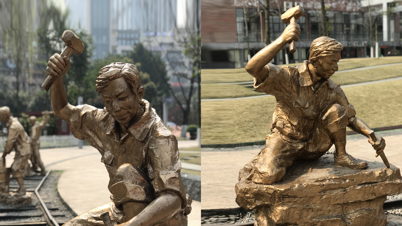 工人主題雕塑，倡導工匠精神 