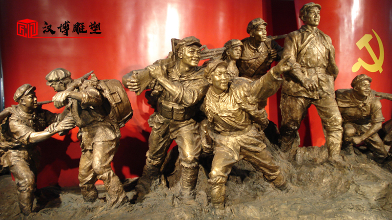 人物銅雕定制_軍人雕像制作_戶外景觀雕塑_人物石雕像_部隊軍人主題雕塑
