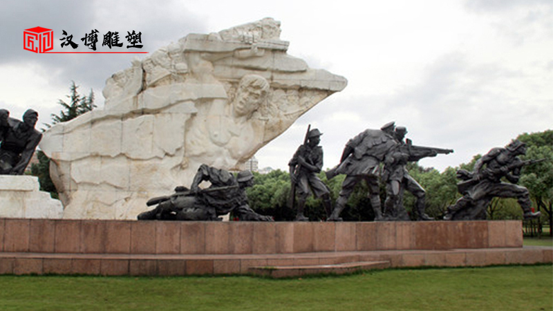 戶外大型銅雕_軍人主題雕塑_人物雕像定制_廣場景觀雕像_部隊軍人銅雕