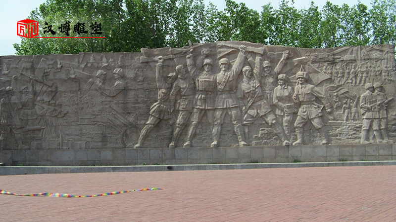 浮雕定制_玻璃鋼浮雕_人物雕塑_大型浮雕像_軍人雕定制