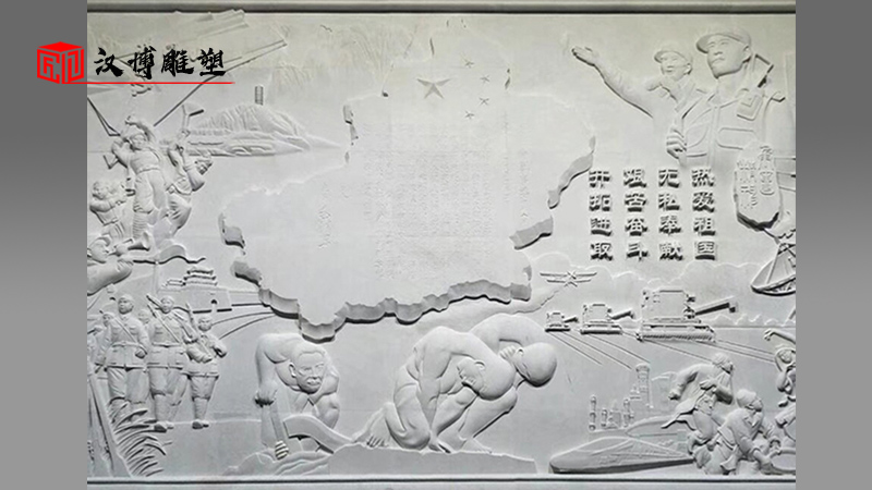浮雕定制_玻璃鋼浮雕_人物雕塑_大型浮雕像_軍人雕定制