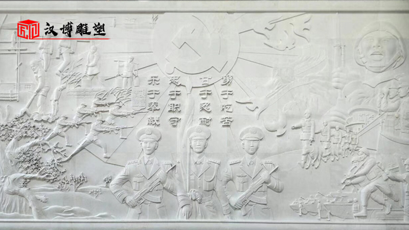 浮雕定制_玻璃鋼浮雕_人物雕塑_大型浮雕像_軍人雕定制