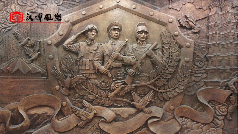 軍人浮雕定制_人物浮雕_大型浮雕_人物雕塑制作_戶外雕塑廠家