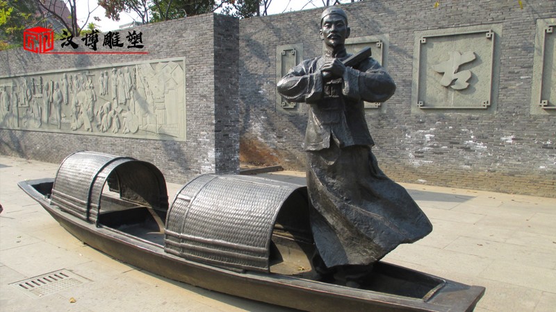 古代人物雕塑_古街雕像_鑄銅雕塑定制_戶外銅雕制作_民俗文化雕像
