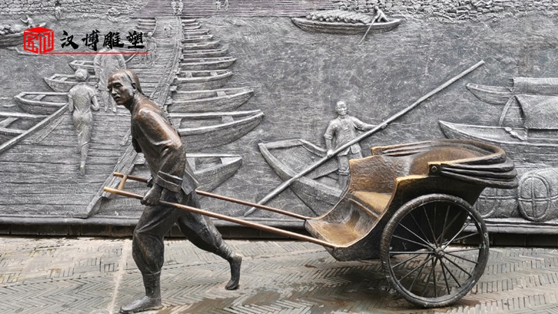 古代人物雕塑_古街雕像_鑄銅雕塑定制_戶外銅雕制作_民俗文化雕像