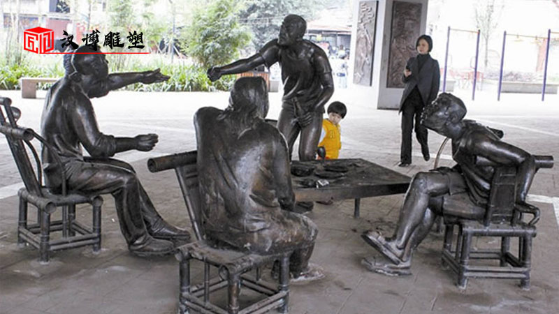 古代人物雕塑_古街雕像_鑄銅雕塑定制_戶外銅雕制作_民俗文化雕像