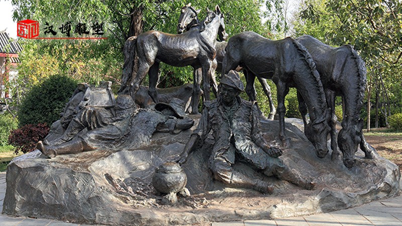 茶馬古道雕塑_人物雕塑定制_大型雕塑_馬雕塑_景觀雕像