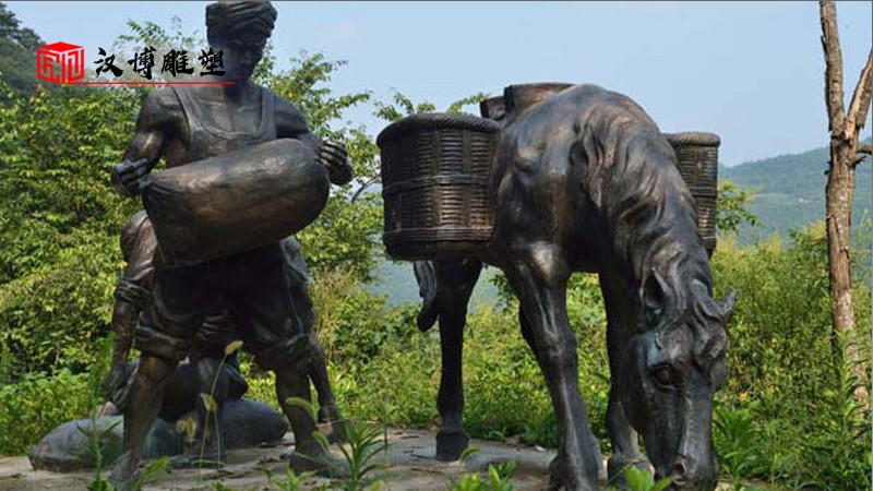 茶馬古道雕塑_人物雕塑定制_大型雕塑_馬雕塑_景觀雕像