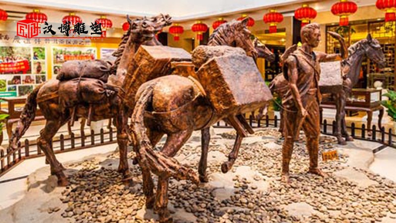 茶馬古道雕塑_人物雕塑定制_大型雕塑_馬雕塑_景觀雕像