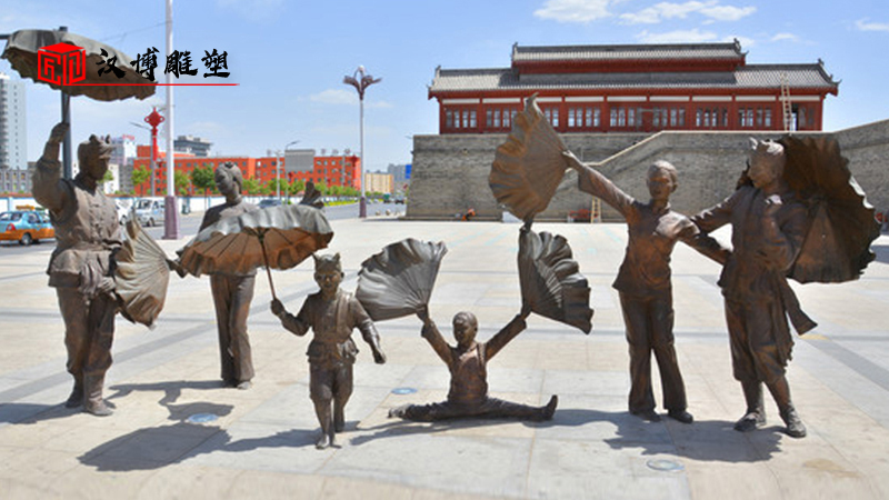 人物雕塑廠家_旅游景區雕像_民俗文化銅雕_人物鑄銅雕塑_步行街雕像
