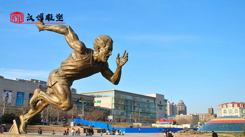 校園人物銅雕_運動雕像_園林景觀雕塑_運動人物雕像_人物鑄銅雕塑